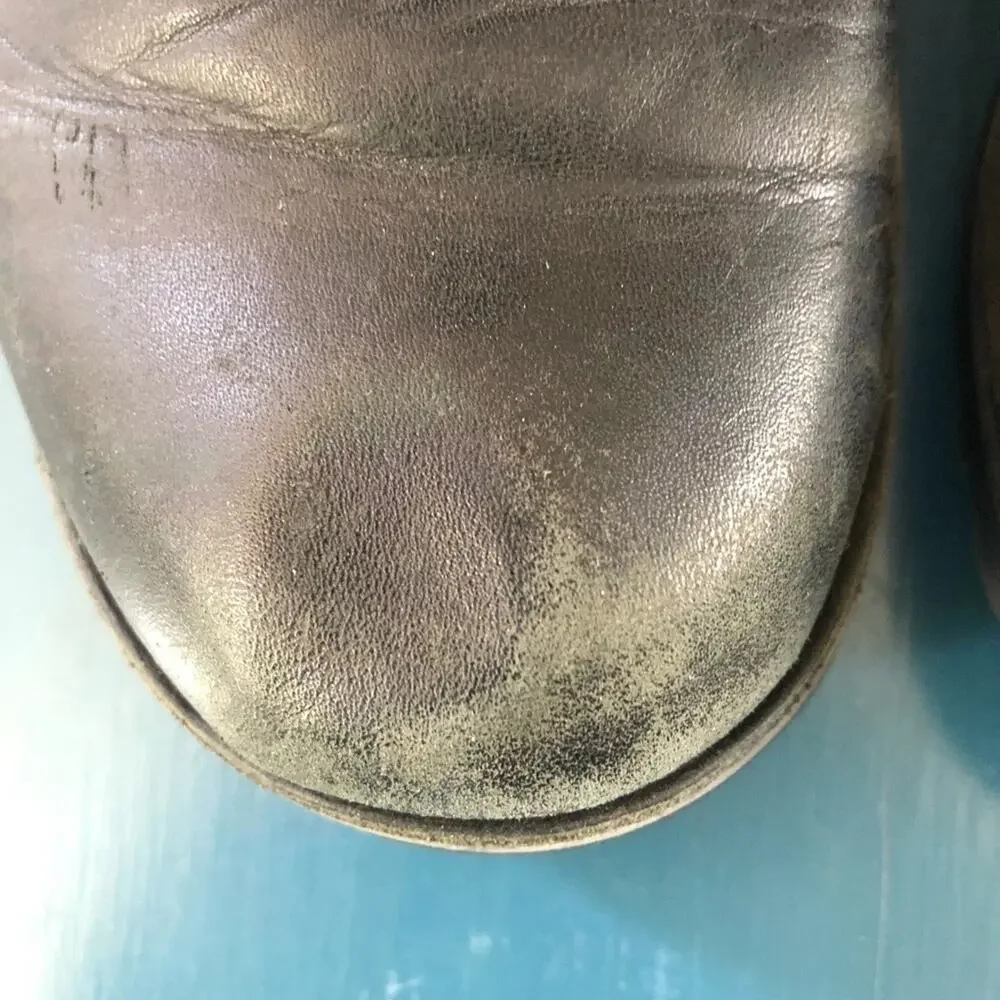 Ugg Kids Harwell Leather Boots Zip Closure Distressed Broken In Size 1 Unisex
